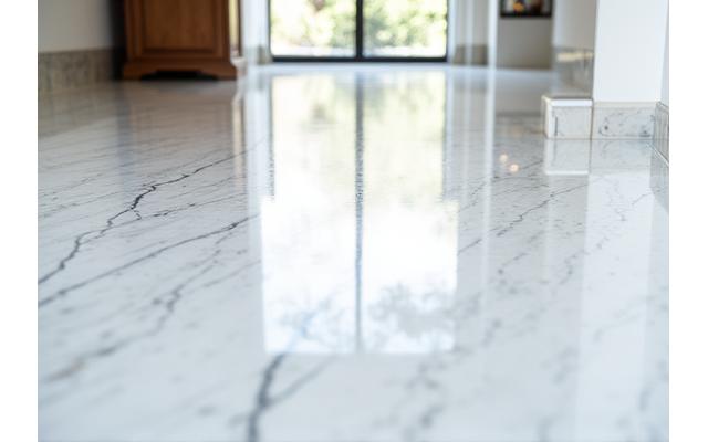 After: Pristine, reflective marble floor